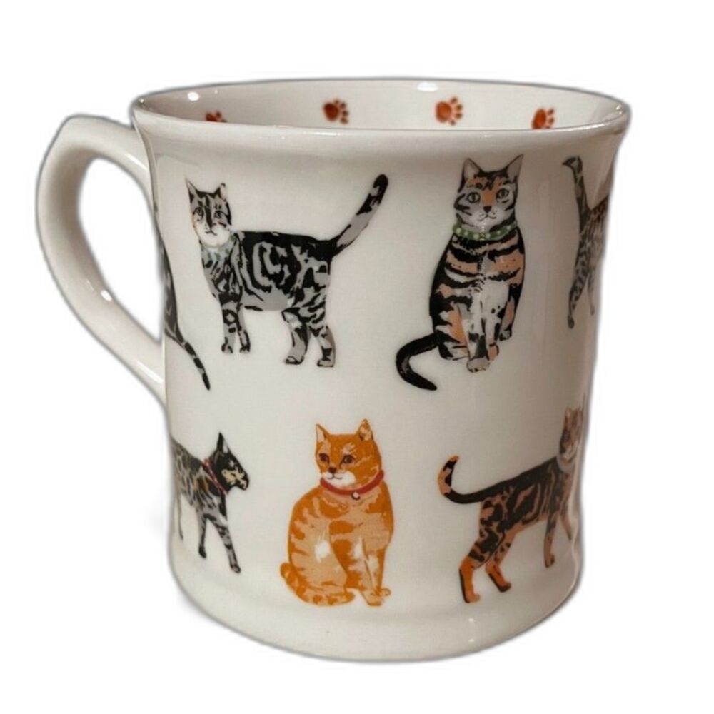 cat lover mug paw prints gift collectible cute cat mom coffee mug